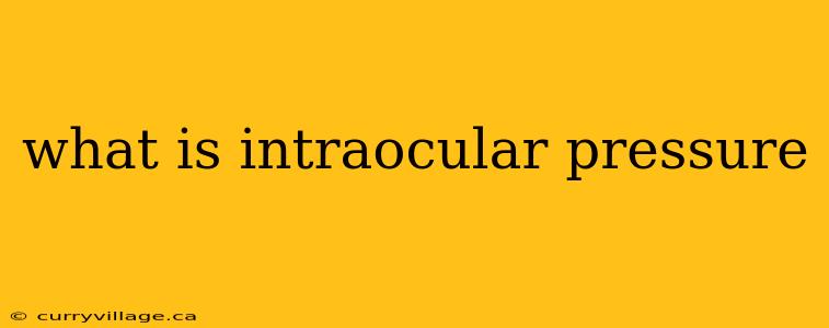 what is intraocular pressure
