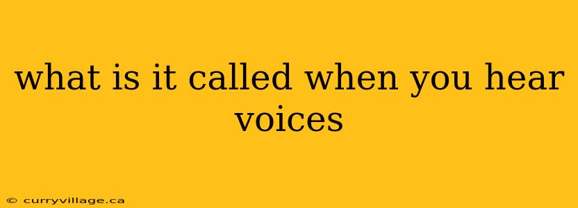 what is it called when you hear voices