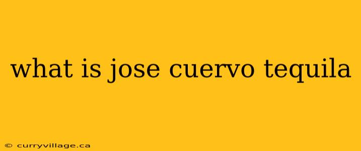 what is jose cuervo tequila
