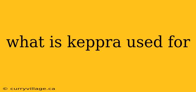 what is keppra used for
