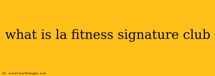 what is la fitness signature club