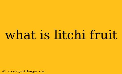 what is litchi fruit