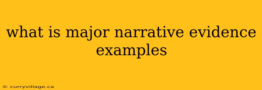 what is major narrative evidence examples
