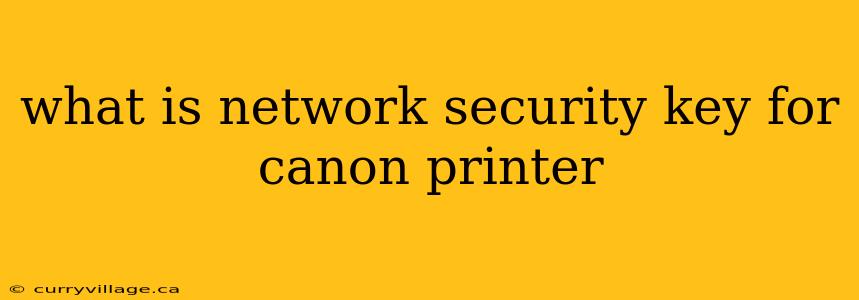 what is network security key for canon printer