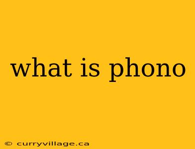 what is phono
