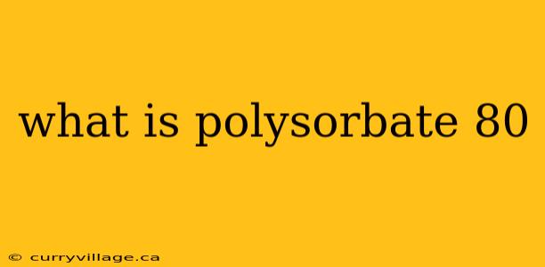 what is polysorbate 80