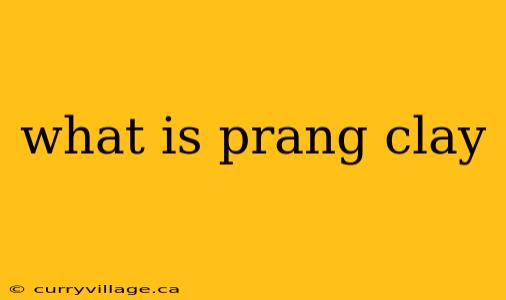 what is prang clay