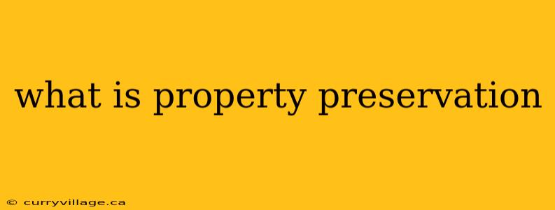 what is property preservation