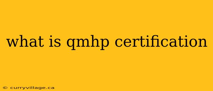 what is qmhp certification