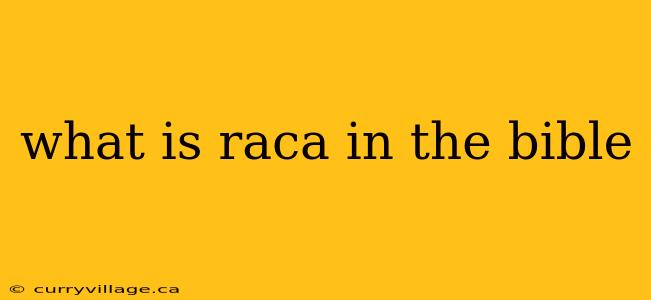 what is raca in the bible