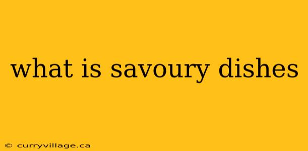 what is savoury dishes