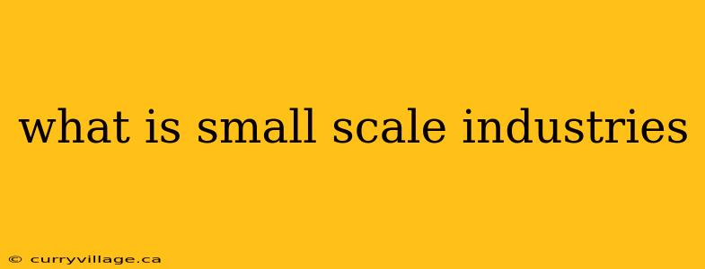 what is small scale industries