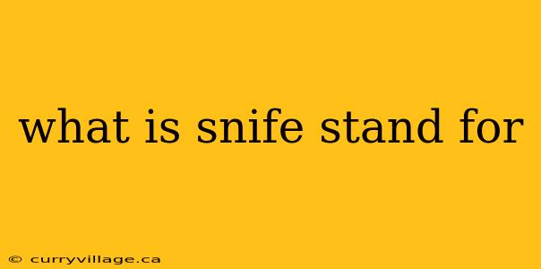 what is snife stand for