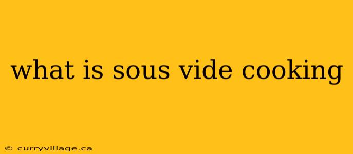 what is sous vide cooking