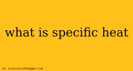 what is specific heat