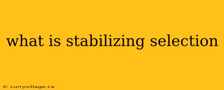 what is stabilizing selection