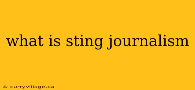 what is sting journalism