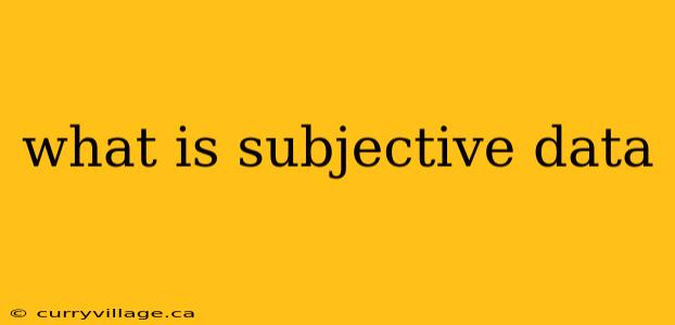 what is subjective data