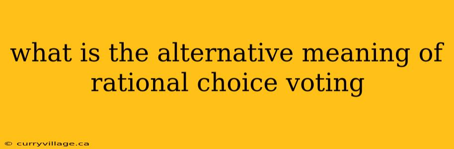 what is the alternative meaning of rational choice voting