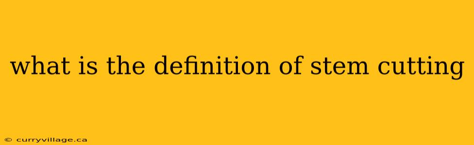 what is the definition of stem cutting