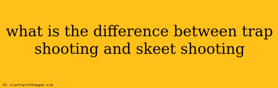 what is the difference between trap shooting and skeet shooting