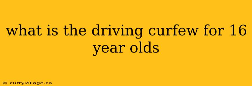what is the driving curfew for 16 year olds