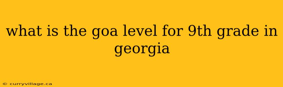 what is the goa level for 9th grade in georgia