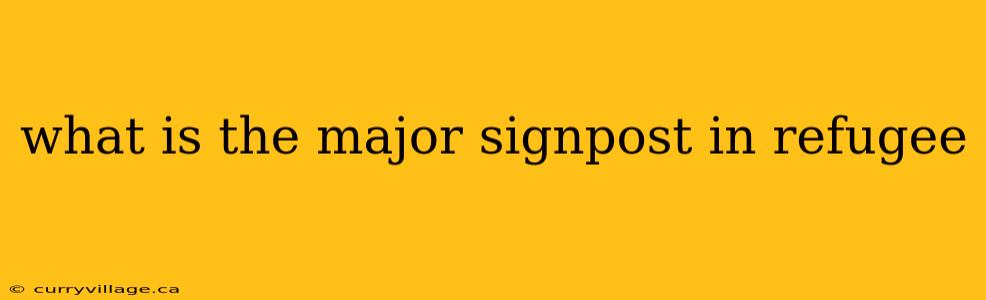 what is the major signpost in refugee