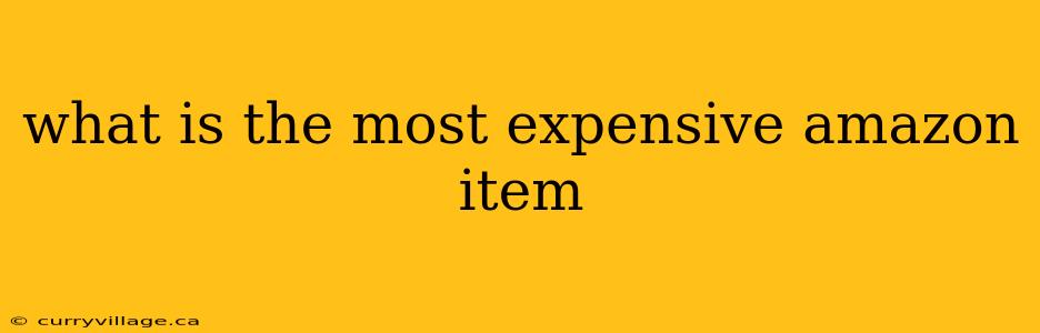 what is the most expensive amazon item