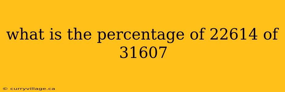 what is the percentage of 22614 of 31607