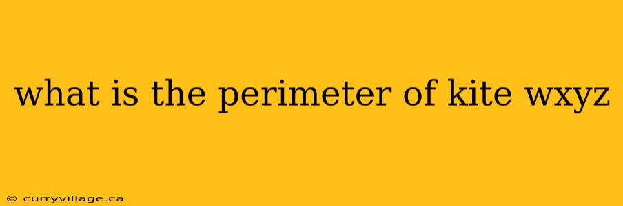 what is the perimeter of kite wxyz
