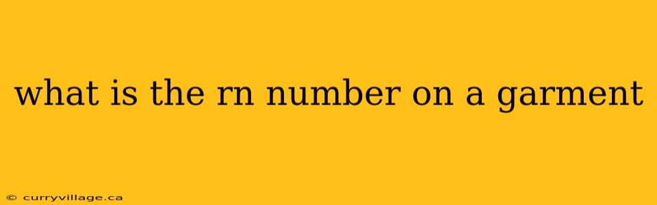 what is the rn number on a garment