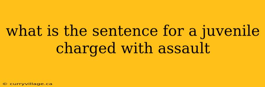what is the sentence for a juvenile charged with assault