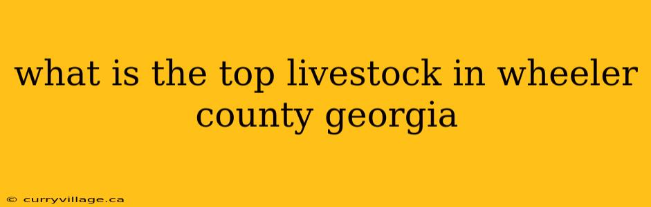what is the top livestock in wheeler county georgia