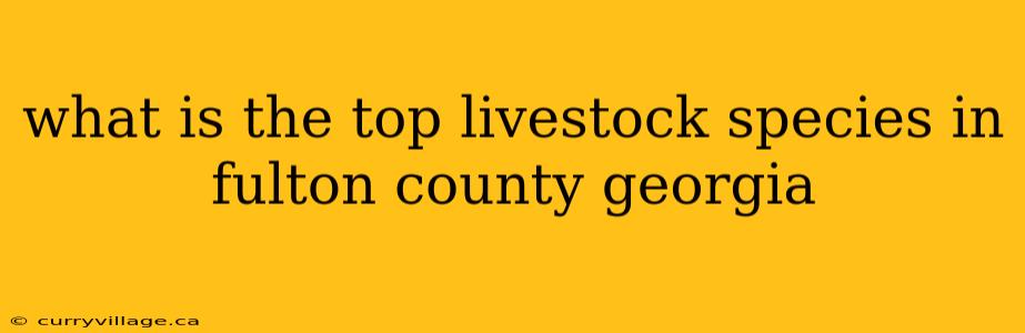 what is the top livestock species in fulton county georgia