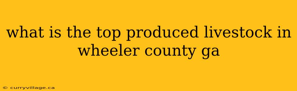what is the top produced livestock in wheeler county ga