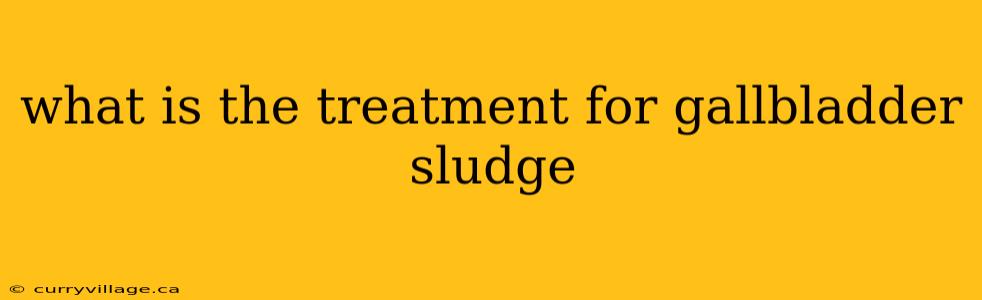 what is the treatment for gallbladder sludge