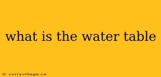 what is the water table