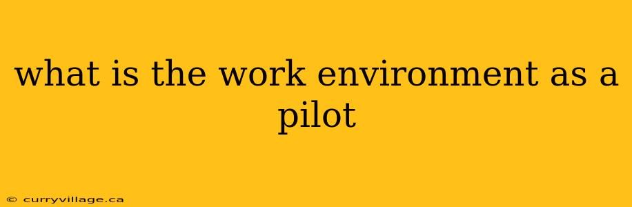 what is the work environment as a pilot