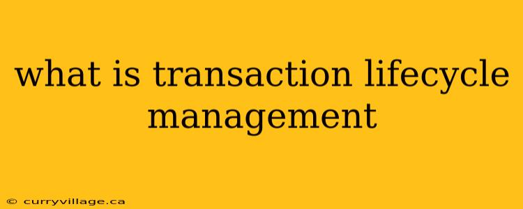what is transaction lifecycle management