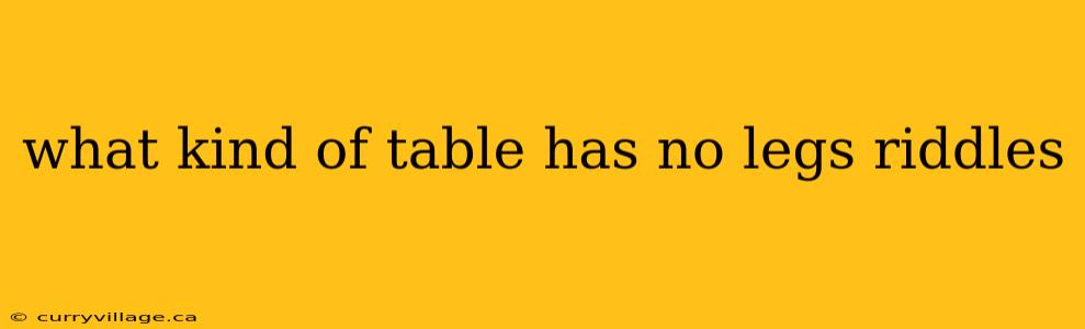 what kind of table has no legs riddles