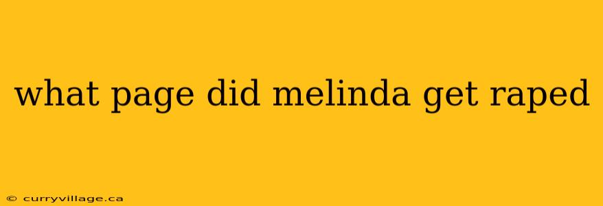 what page did melinda get raped