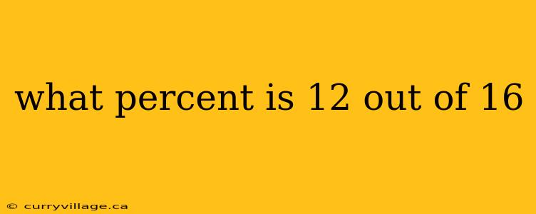 what percent is 12 out of 16