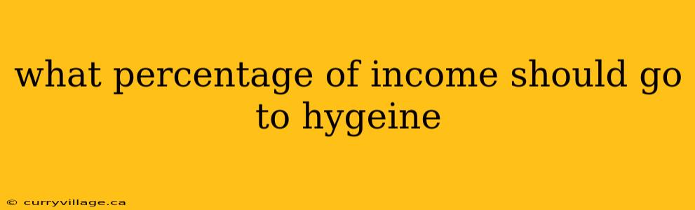what percentage of income should go to hygeine