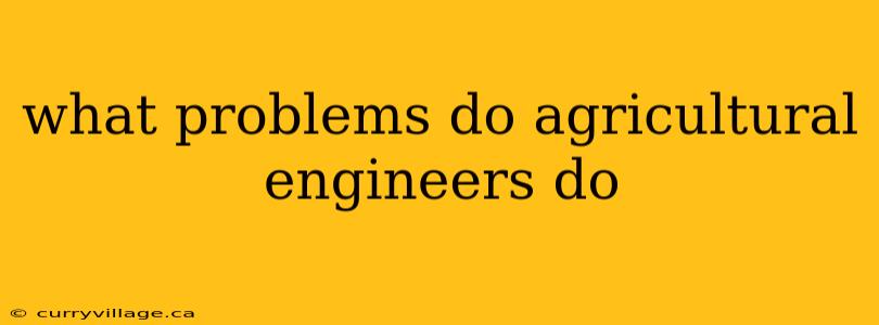 what problems do agricultural engineers do