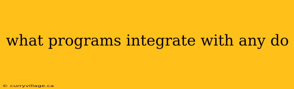 what programs integrate with any do