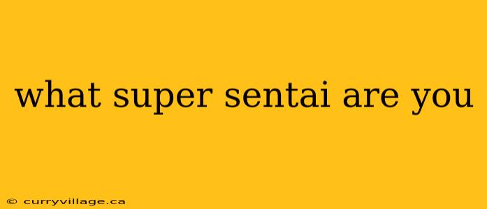what super sentai are you