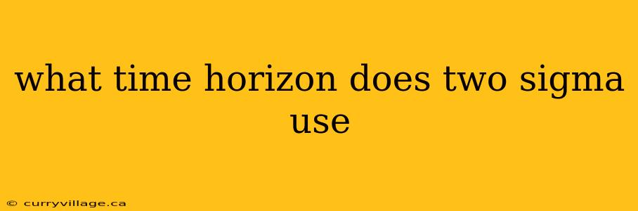 what time horizon does two sigma use