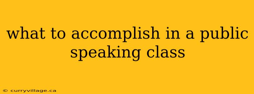 what to accomplish in a public speaking class