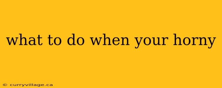 what to do when your horny